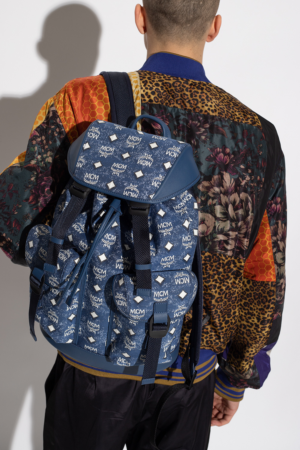 Mcm denim backpack new arrivals